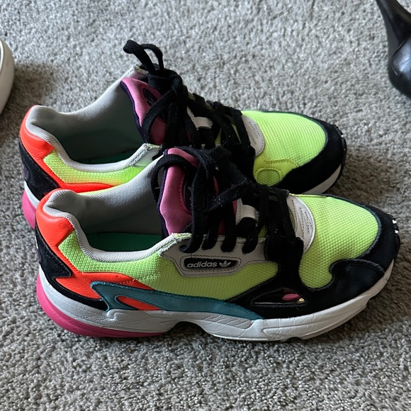 adidas Shoes - Adidas Women's Neon Green and Black Sneakers